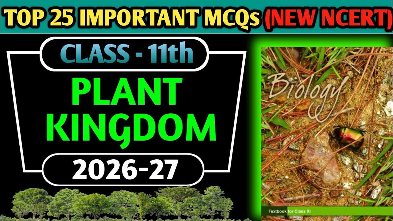 Class 11 Biology: Plant Kingdom TOP 25 Important MCQs (New NCERT) | 2026-27 Syllabus