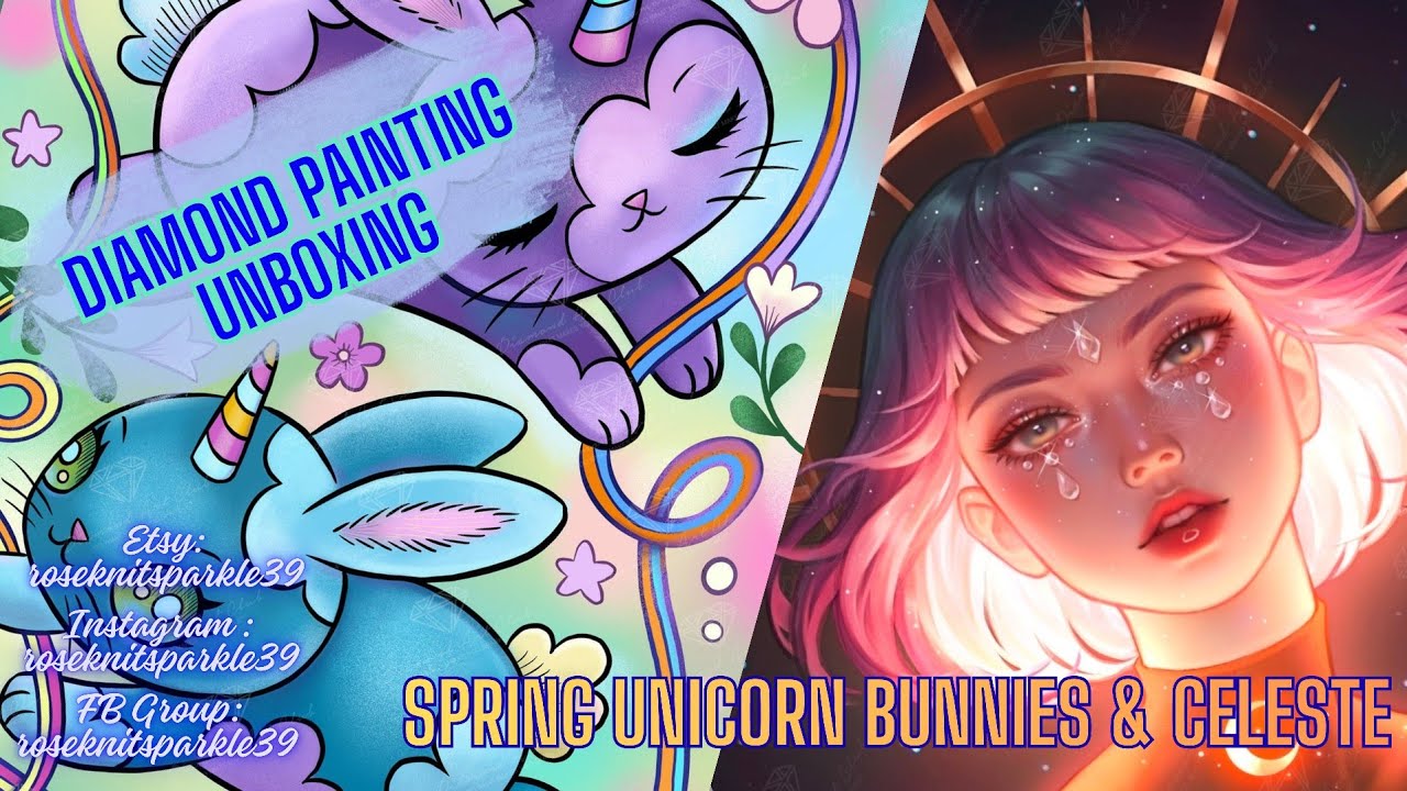 Ep 576: Diamond Art Club Unboxing- Spring Unicorn Bunnies & Celeste #craft #diamondartclub #unboxing