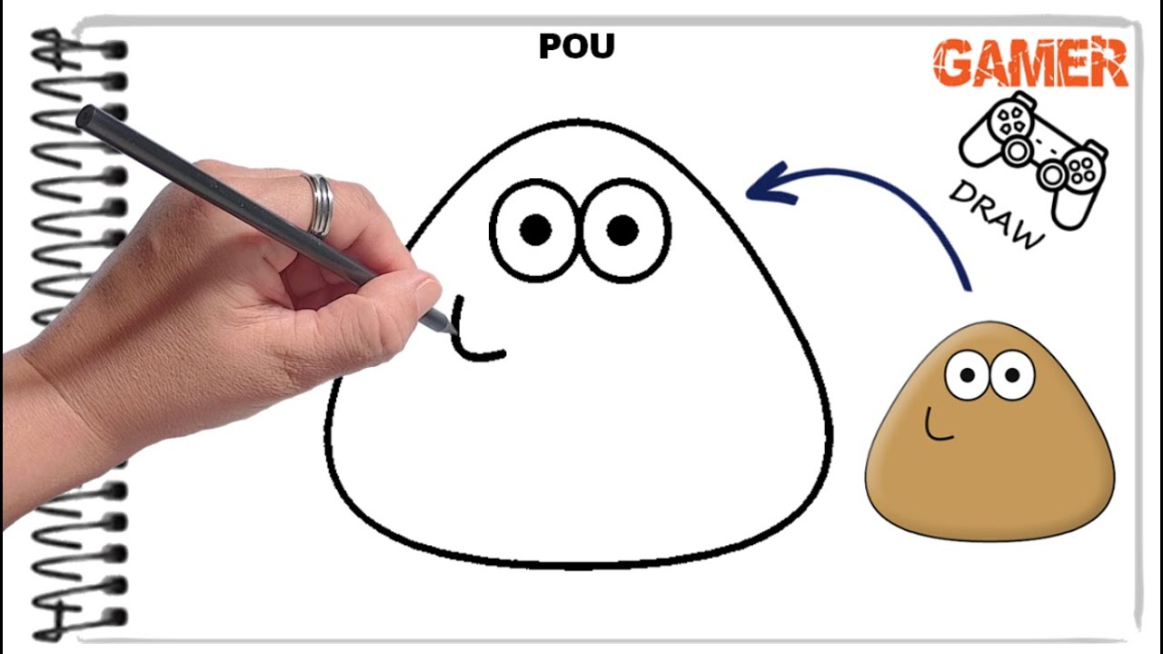 Como Desenhar o POU jogo - How to Draw POU game