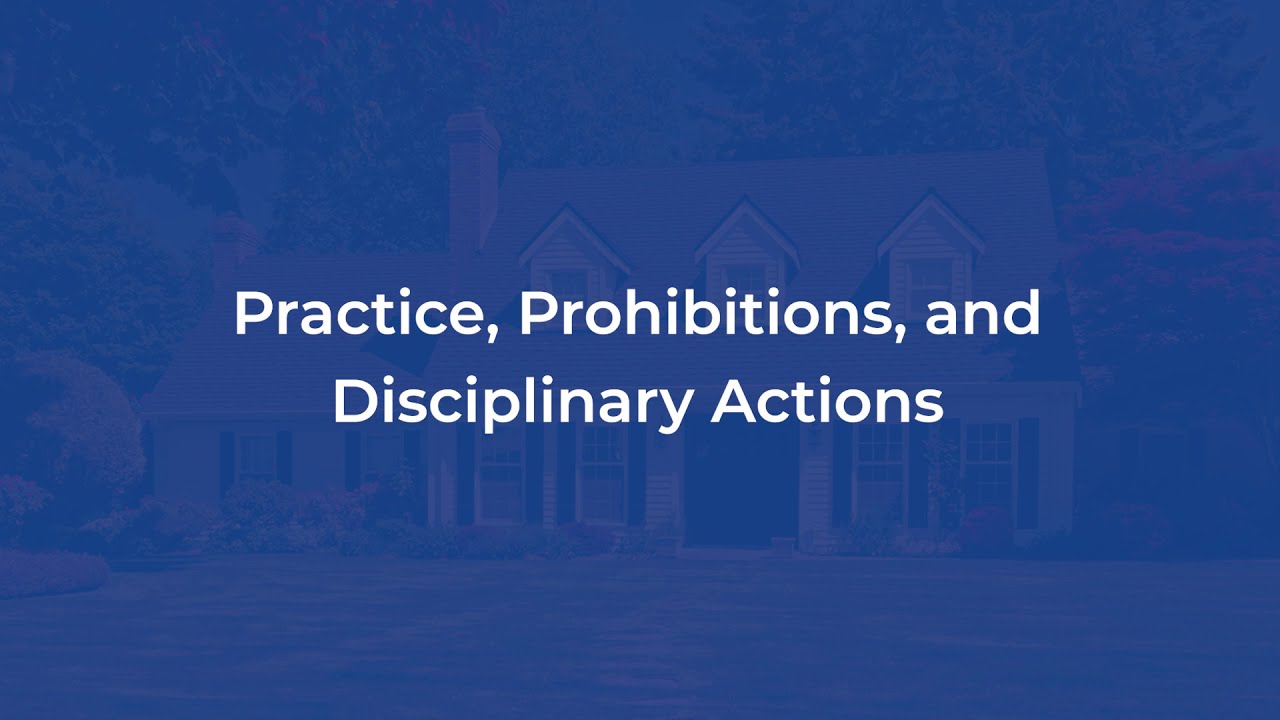 TX RE PL Real Estate Principles (30-hours): Practicing, Prohibitions, and Disciplinary Actions