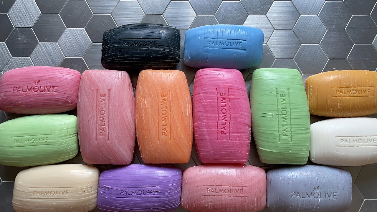 Horizontal and Vertical Strips on Palmolive soap, ASMR soap cutting