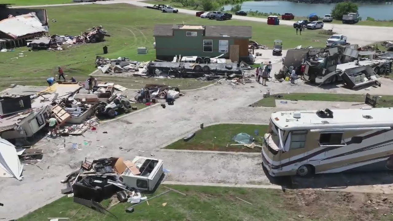 Visitors to Ray Roberts Marina survive EF-1 tornado hiding in walk-in freezer