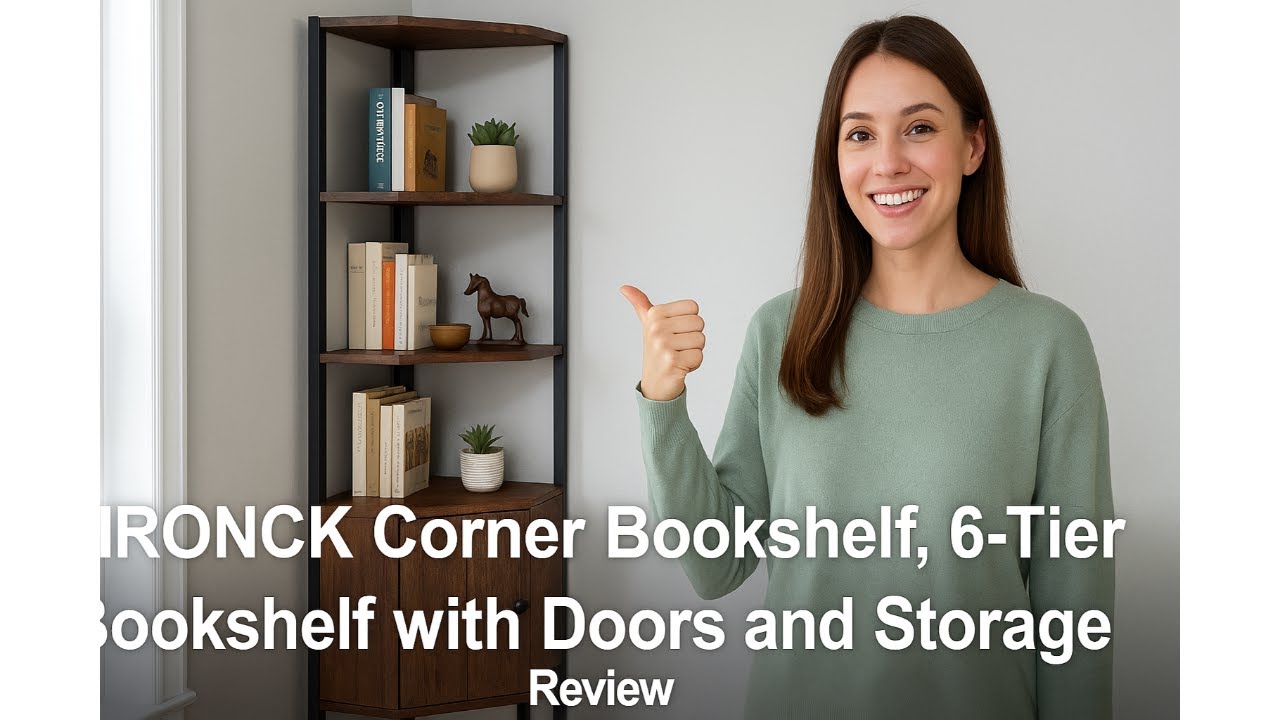 📚 IRONCK Corner Bookshelf, 6-Tier Bookshelf with Doors and Storage Review 📚