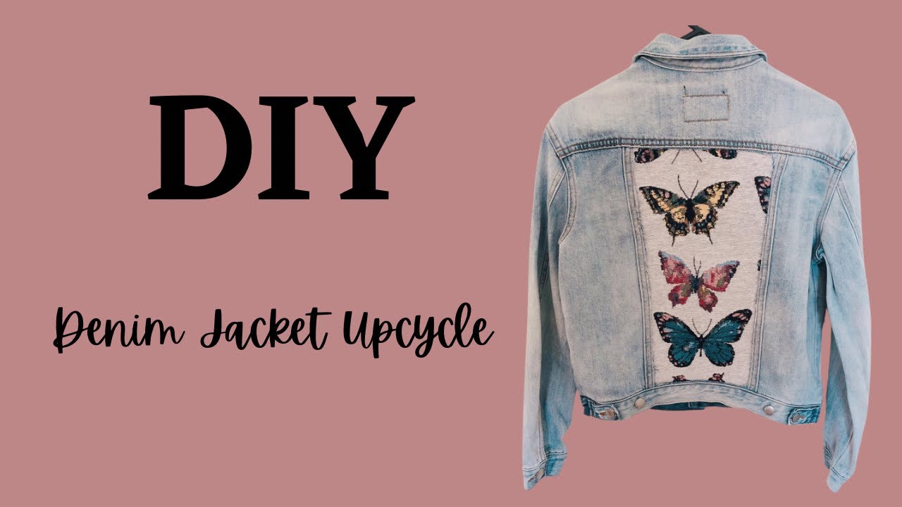 DIY DENIM JACKET UPCYCLE | Butterfly denim jacket | Sustainable upcycled clothing