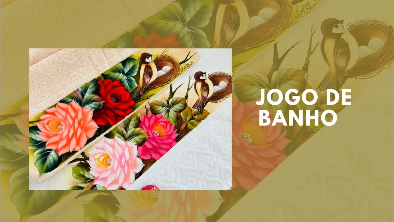 Como pintar rosas |Pintura em toalha de banho gratuita