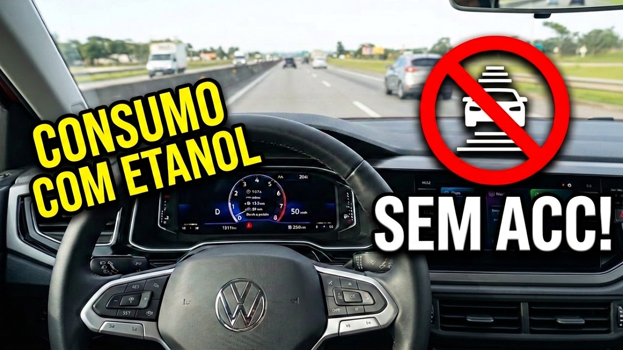 Média de Km/L do Nivus 200 TSI sem uso do ACC e com Etanol após 1300 Km's rodados
