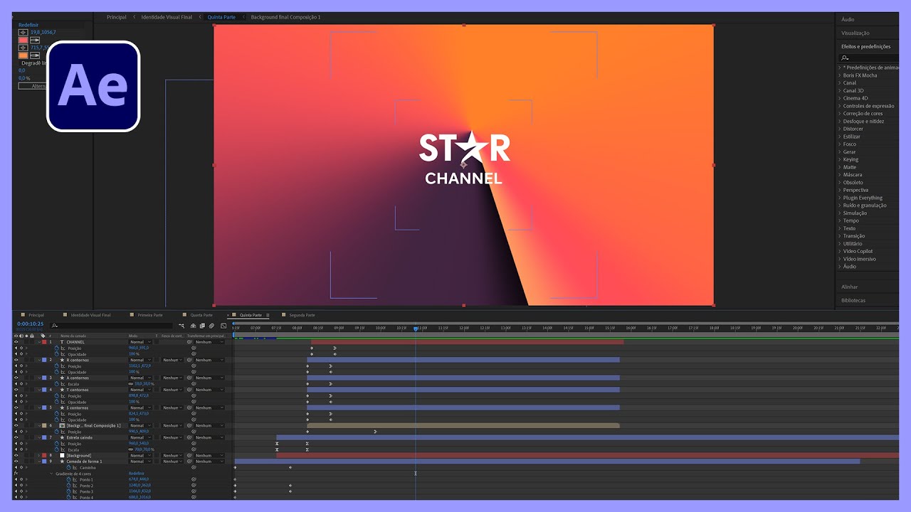 RECRIANDO A ID VISUAL DO STAR CHANNEL (2022) NO AFTER EFFECTS