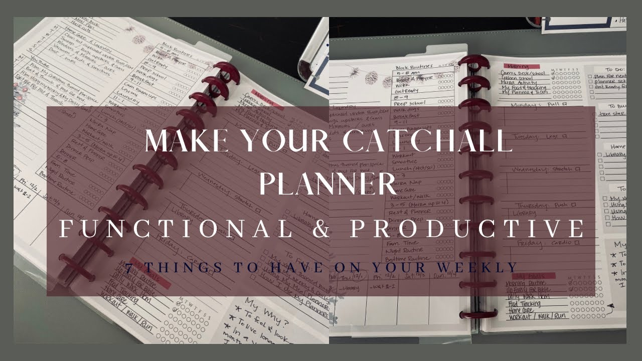 Functional Planning For Your Weekly Catchall to Meet Your Goals and Be Productive