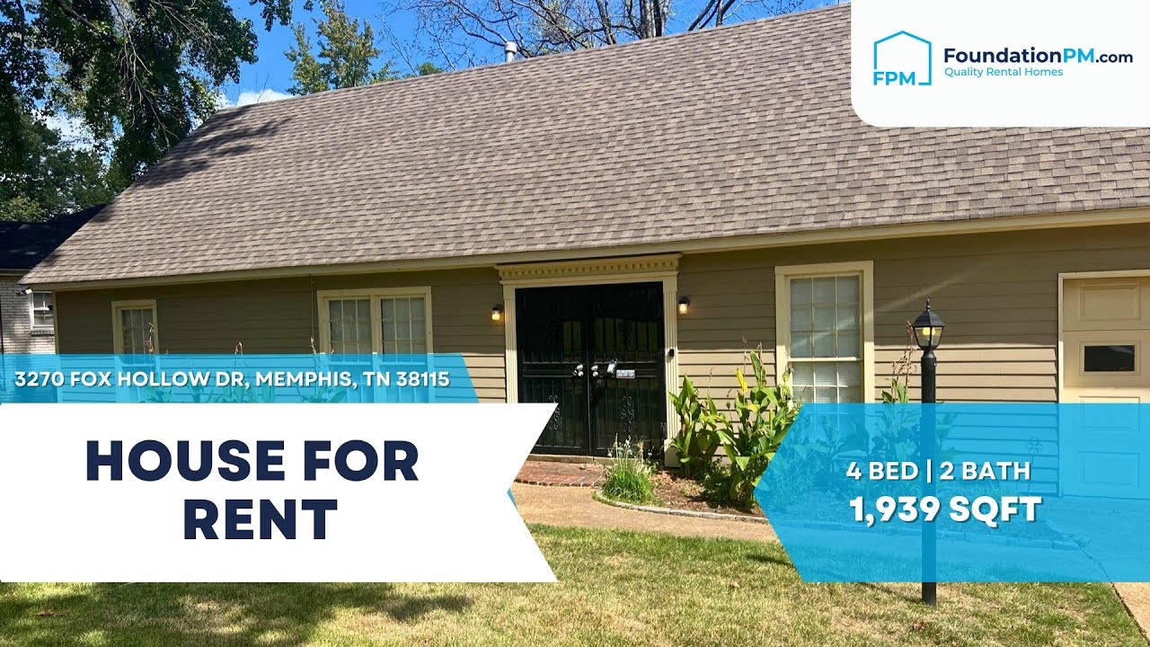 🏡 3270 Fox Hollow Dr, Memphis TN | Home w/ Garage & Fenced Yard | FoundationPM.com