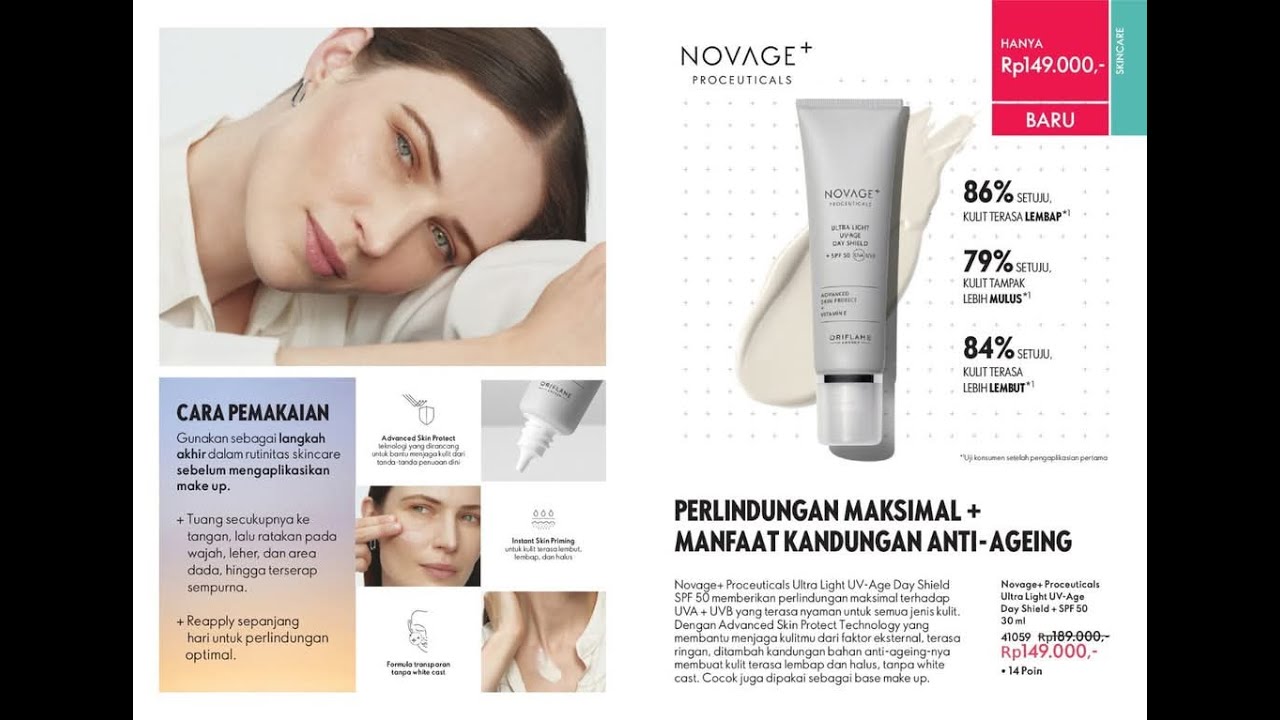 Novage+ Proceuticals Ultra-Light UV Age Day Shield SPF 50+ PENJELASAN PRODUK ORIFLAME