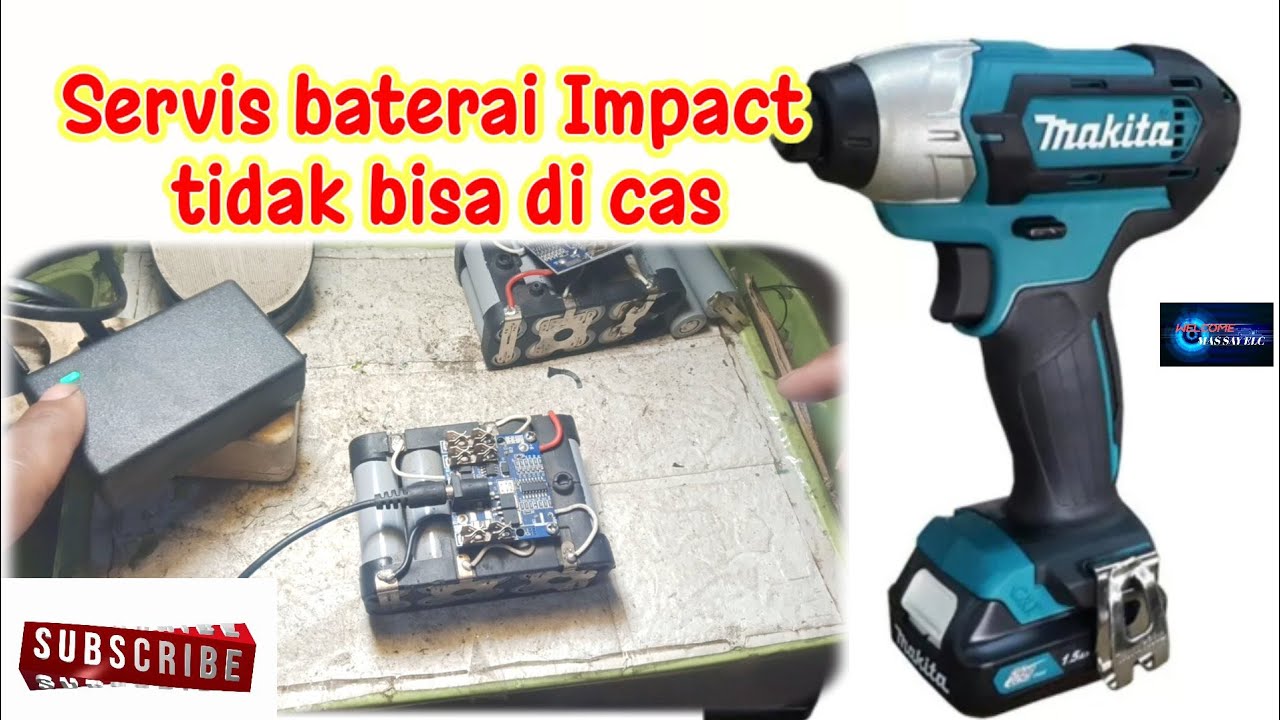 Servis baterai impact / bor tidak bisa di cas
