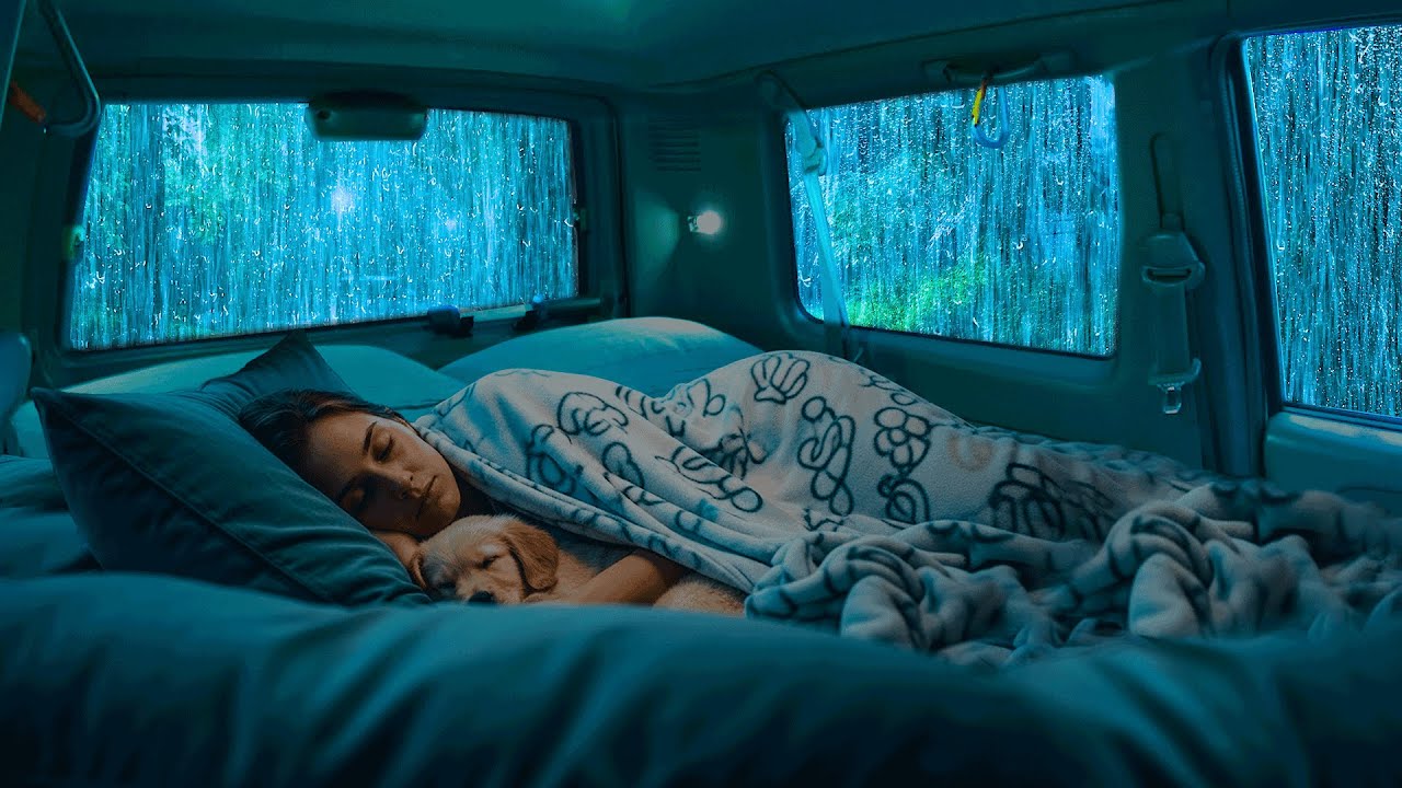 Soothing Rain in Car at Night 🌙 Gentle to Heavy Raindrops for Deep Sleep, White Noise for Insomnia