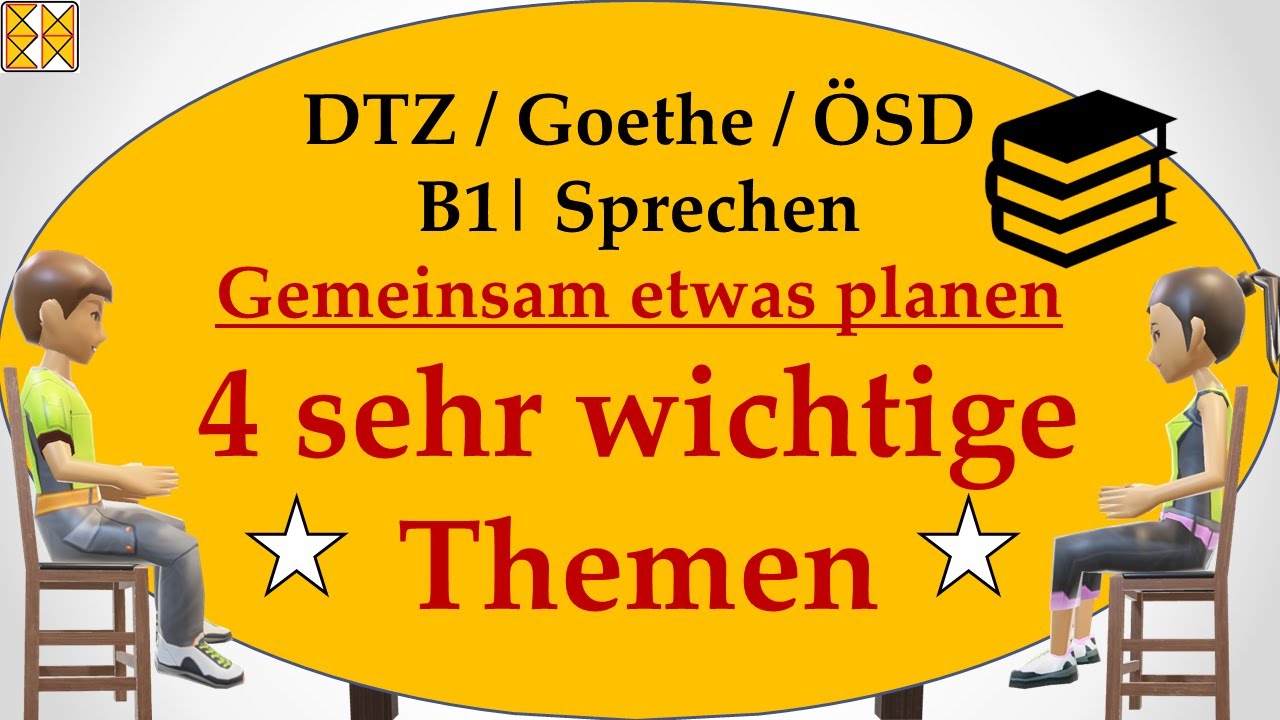 DTZ A2/B1 / Goethe / ÖSD | Sprechen 3 | gemeinsam etwas planen | 4 wichtige Themen
