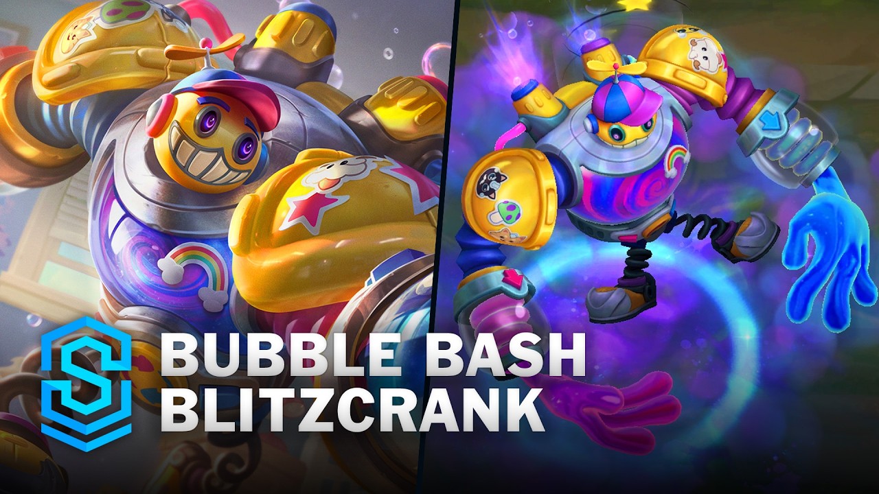 Bubble Bash Blitzcrank Skin Spotlight - Pre-Release - PBE Preview - League of Legends