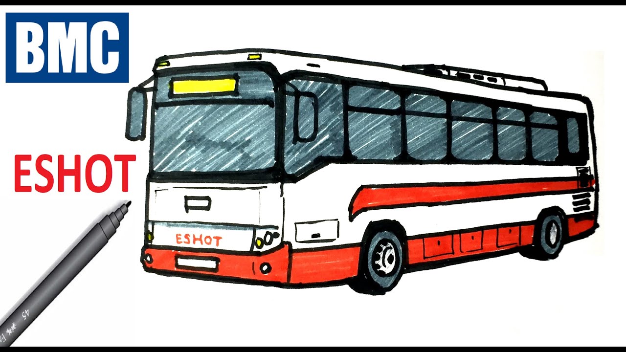 Kolay Bmc Eshot Procity Belde Otobüs Çizimi I Belediye Otobüsü Nasıl Çizilir