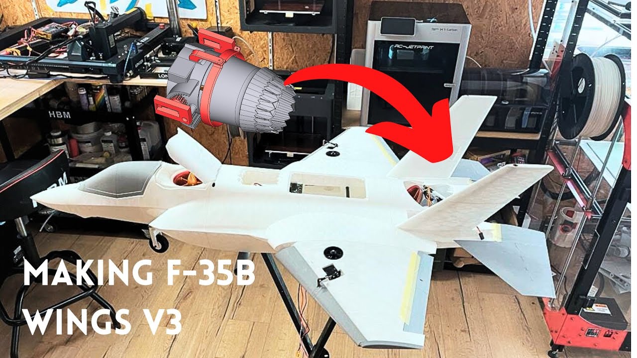 F-35B RC VTOL 3D Printed Jet model,  Build series, Build the Wings after Crash | RC-Jetprint