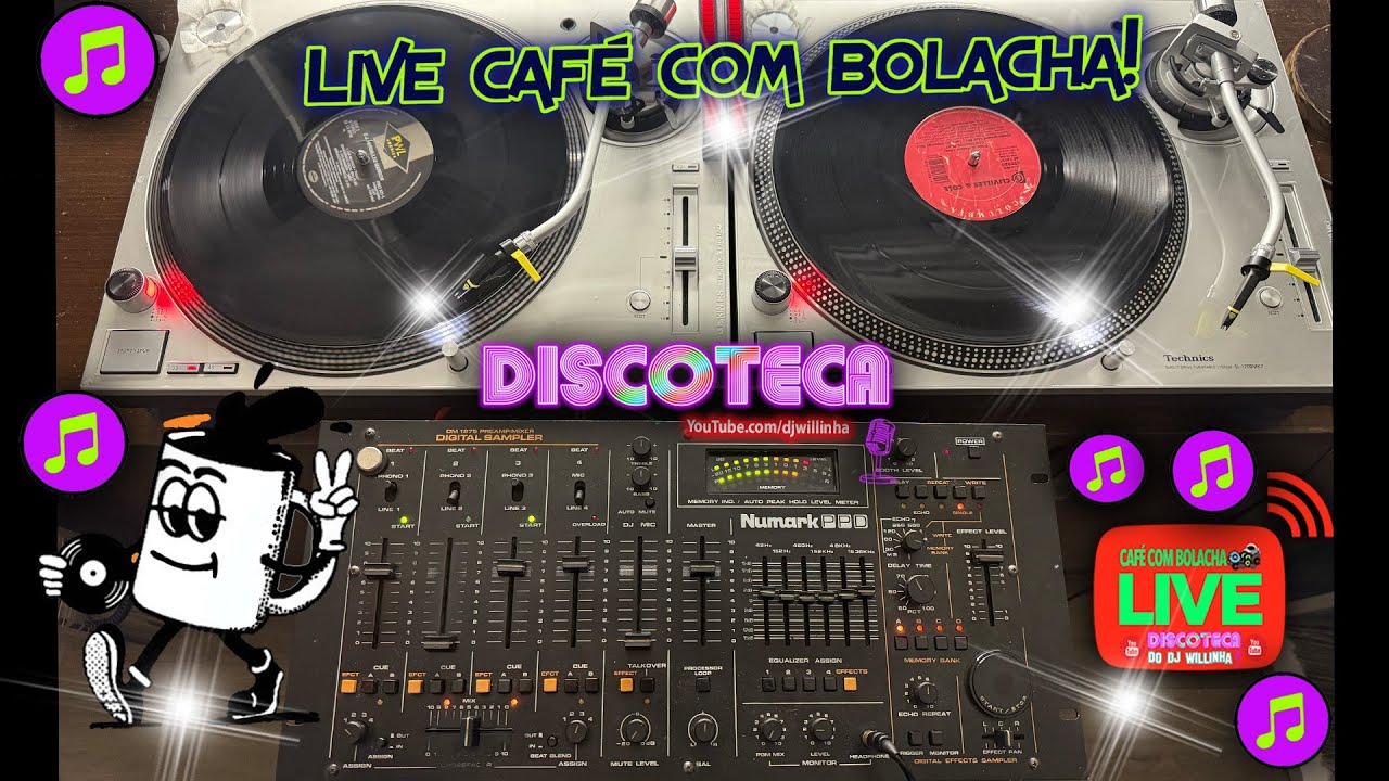 #27/07/2025 Cafe com Bolacha no Numark 1975 nas Aventuras Musicais da Discoteca no YouTube