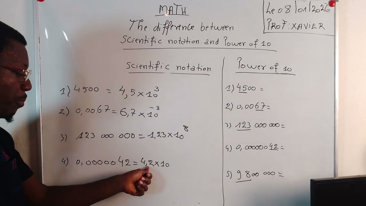 The difference between scientific notation and power of 10.