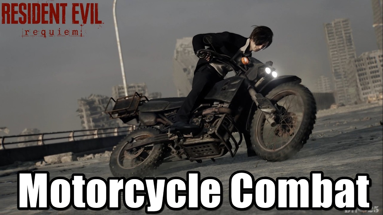 Resident Evil Requiem | Leon’s Motorcycle Combat Scene
