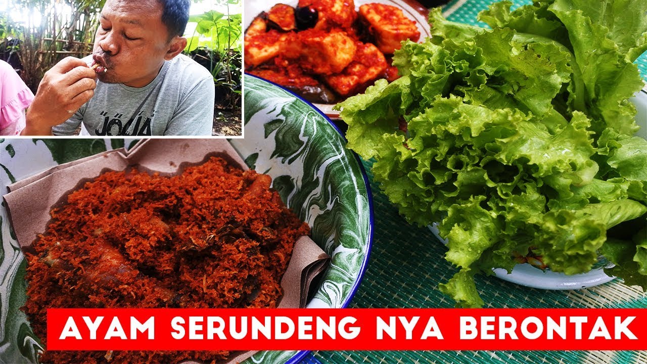 Auto Bikin Ngiler! Ayam Serundeng + Sambel Tahu Terong + Lalapan!!