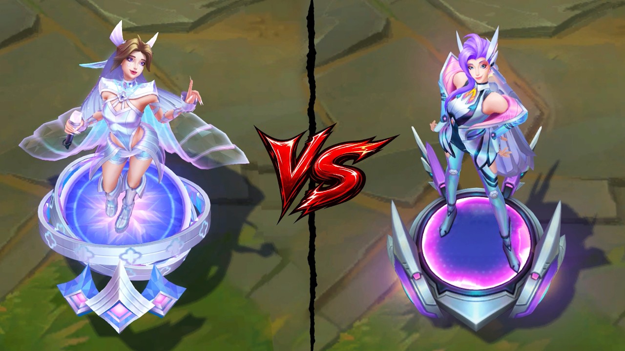 Heartsong Seraphine vs Battle Dove Seraphine Legendary Skins Comparison (League of Legends)