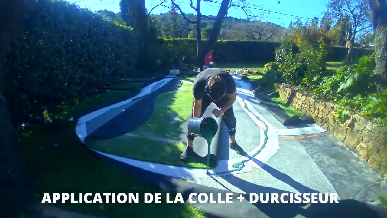 Création d'un green de golf en synthétique chez un particulier à Mougins dans les Alpes Maritimes