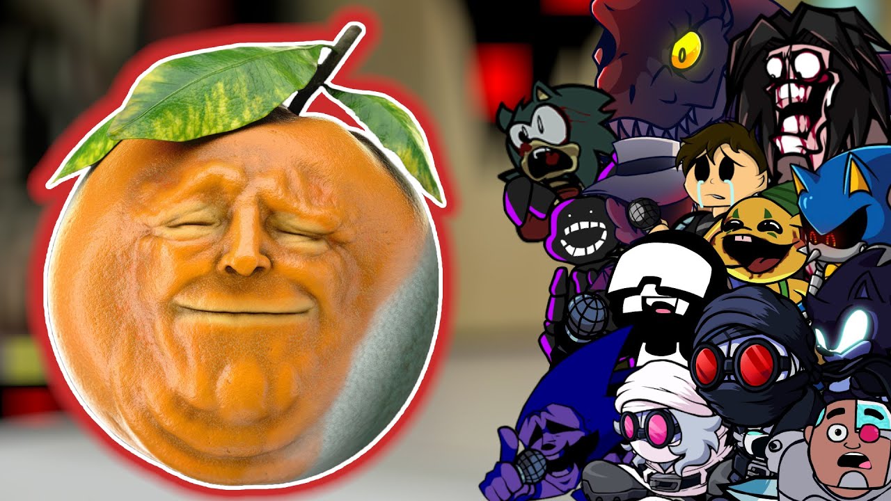 FNF Sliced(Vs Annoying Orange Funny) But Different Characters Sing It🎵 Everyone ( PibbyOrange )