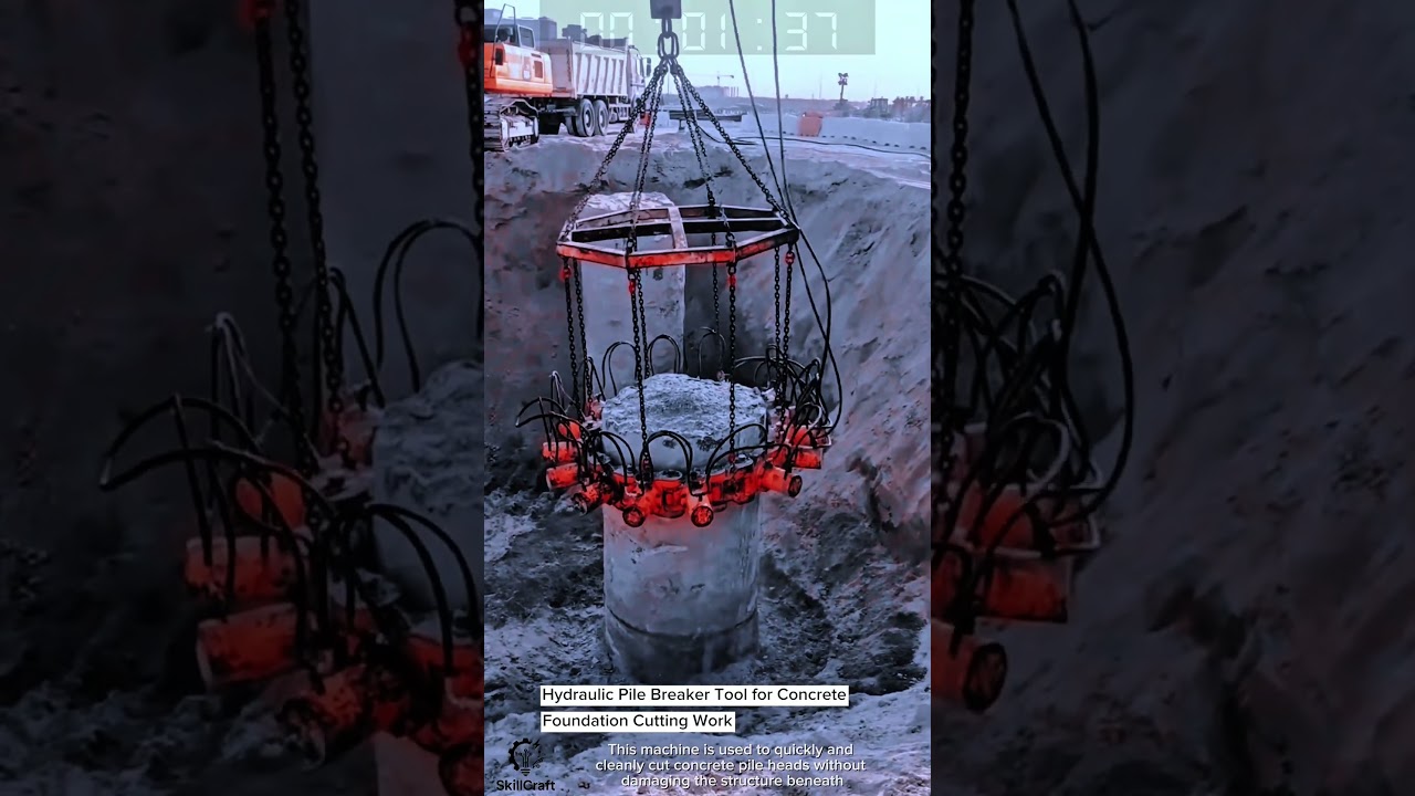 Hydraulic Pile Breaker Tool for Concrete Foundation Cutting Work