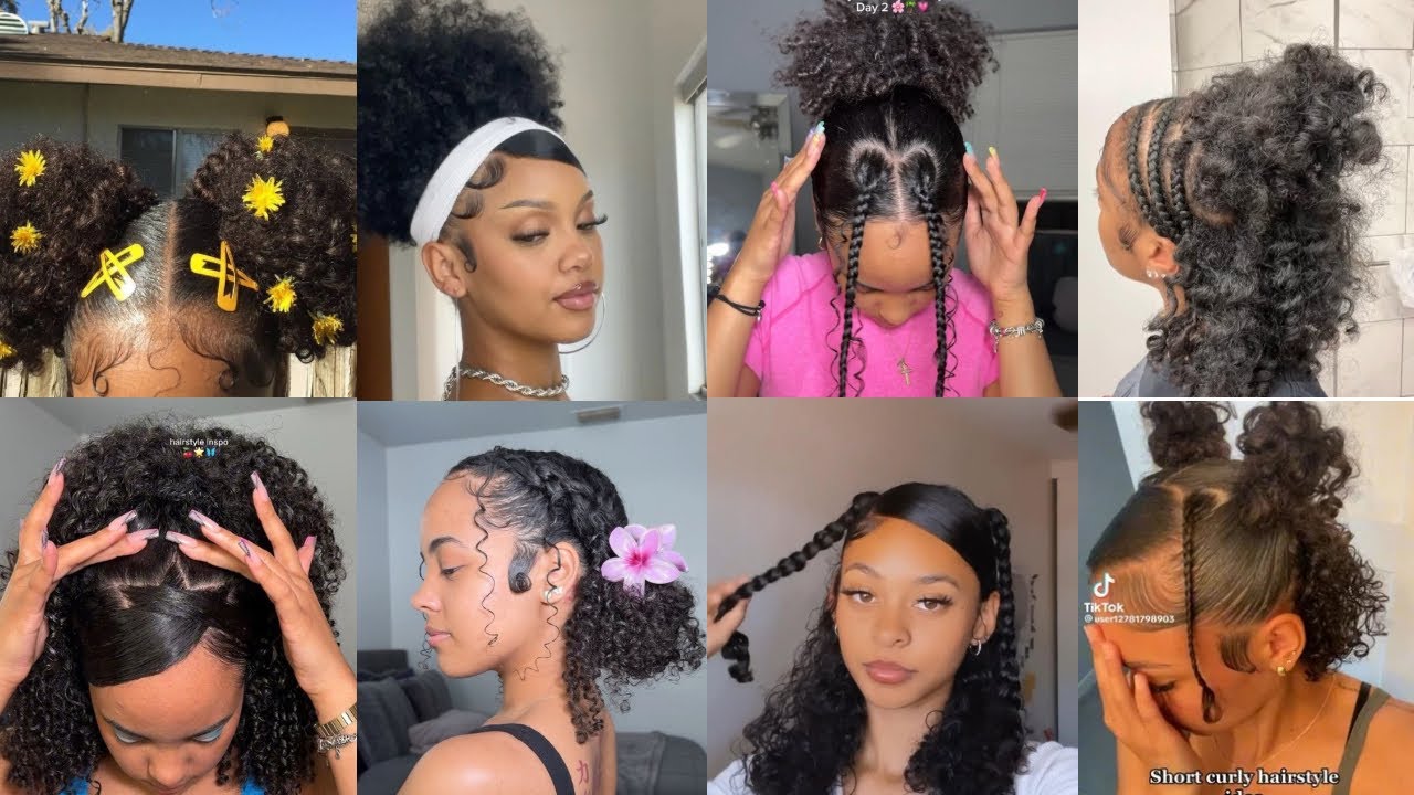 💖~Easy Natural Curly hairstyles//trendy hairstyles compilation 🦋✨