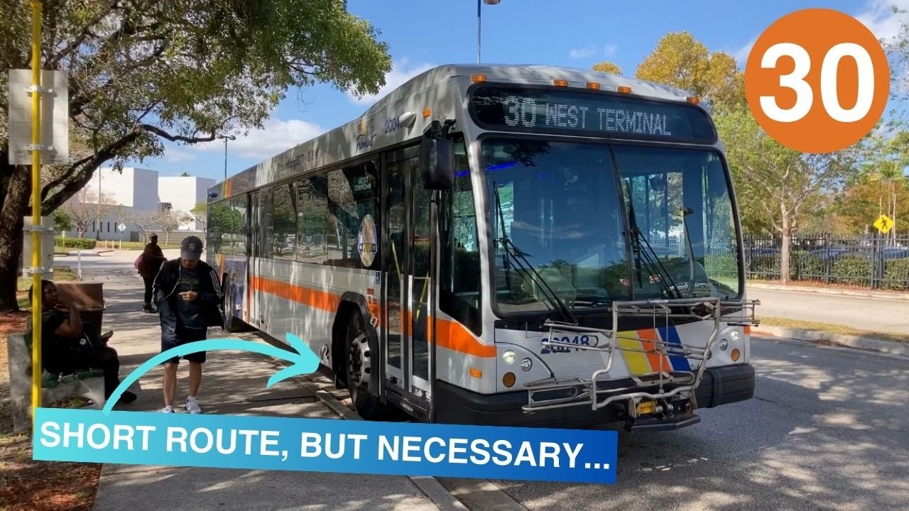 Riding Broward County Transit Bus 30, West Regional Terminal to Broward Central Terminal