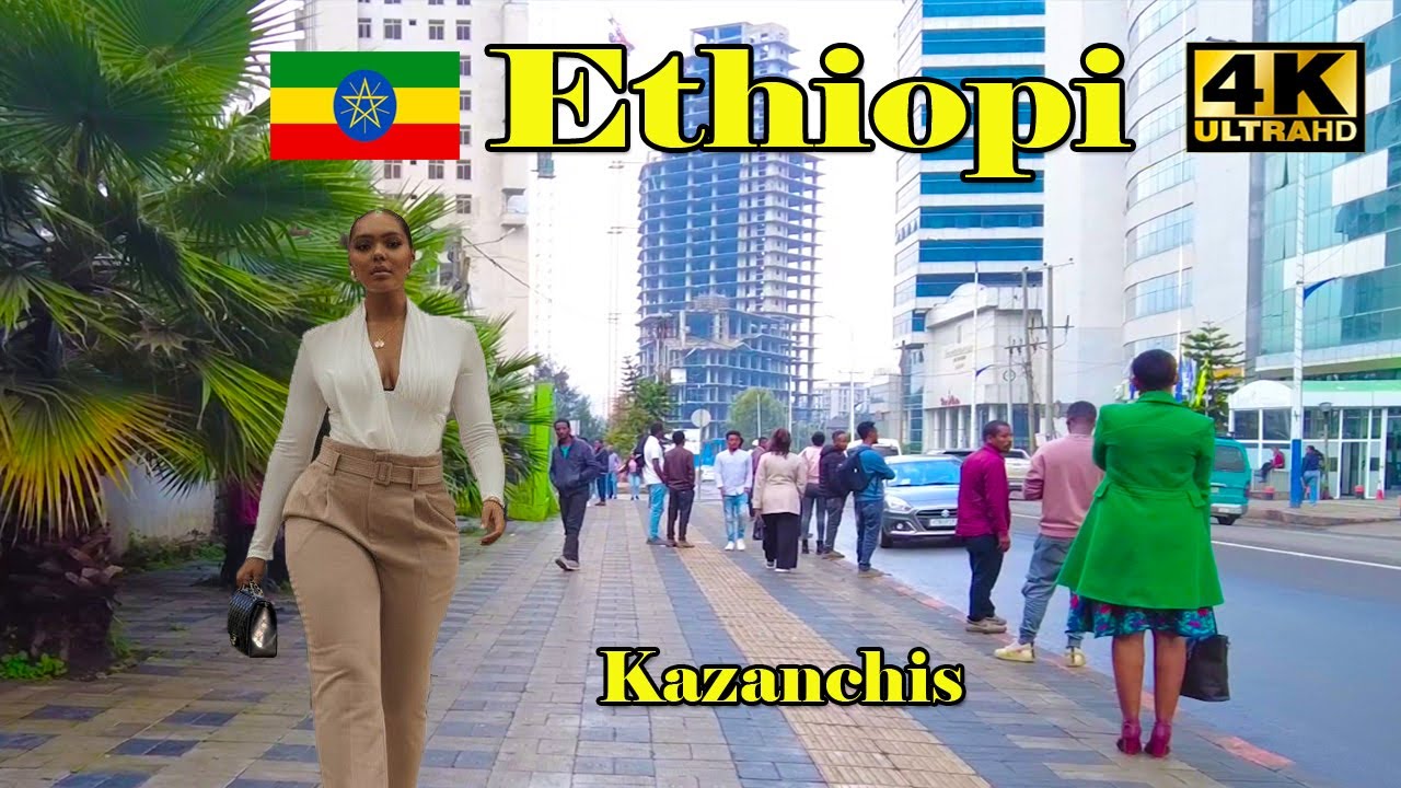 ተወዳጁ ሰፈር ካዛንቺስ  Addis Ababa Walking Tour Kazanchis [4K] Ethiopia  🇪🇹