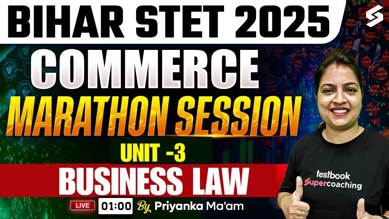 Bihar STET 2025 | Bihar STET Commerce Marathon Class | Bihar STET Commerce Unit  By Priyanka Mam