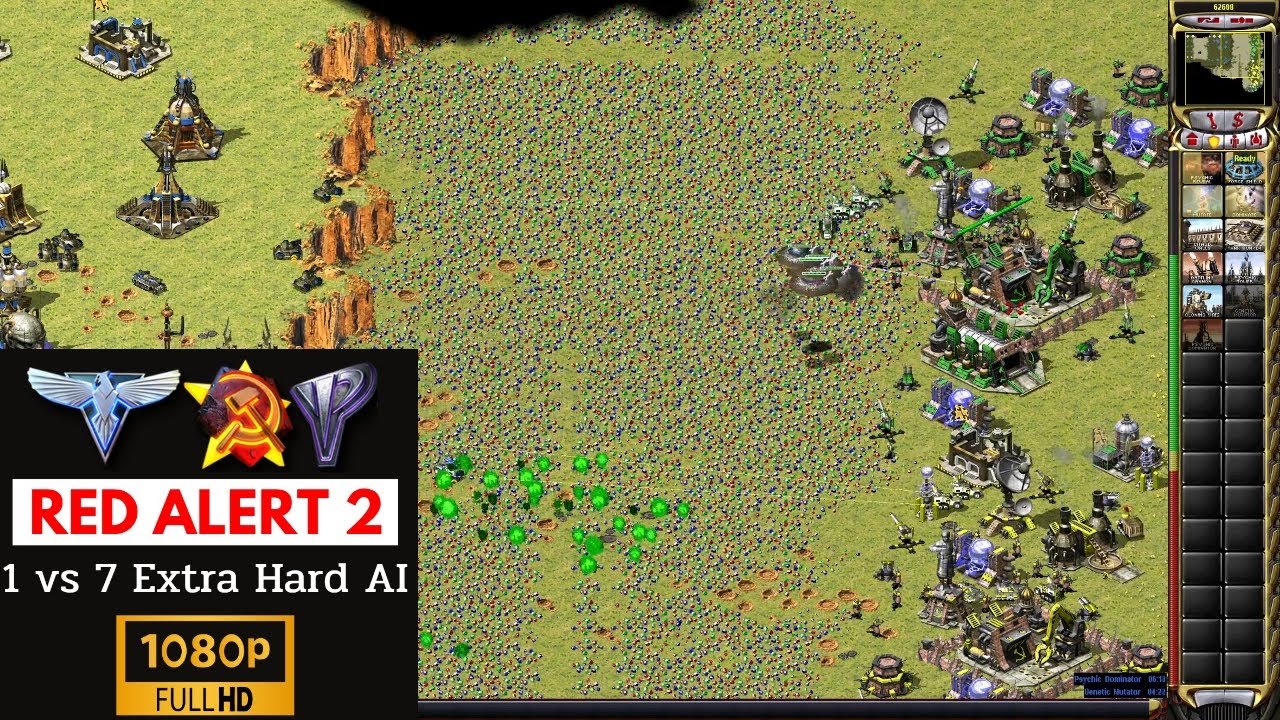 Red Alert 2 Yuri's Revenge | 1 Yuri vs 7 Soviets I Start with 2500 Credits