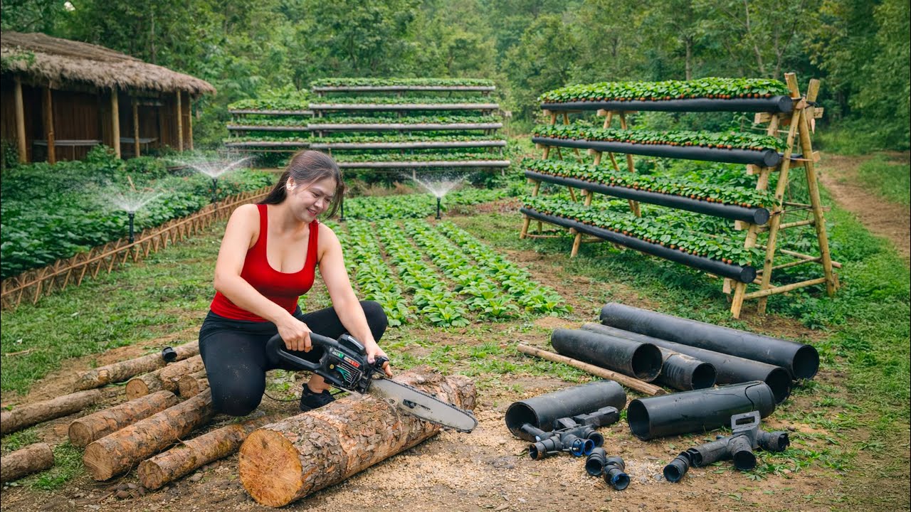 CEO Girl Leaves City, Builds a Smart Backyard Garden – Tiny Space, Massive Harvest!