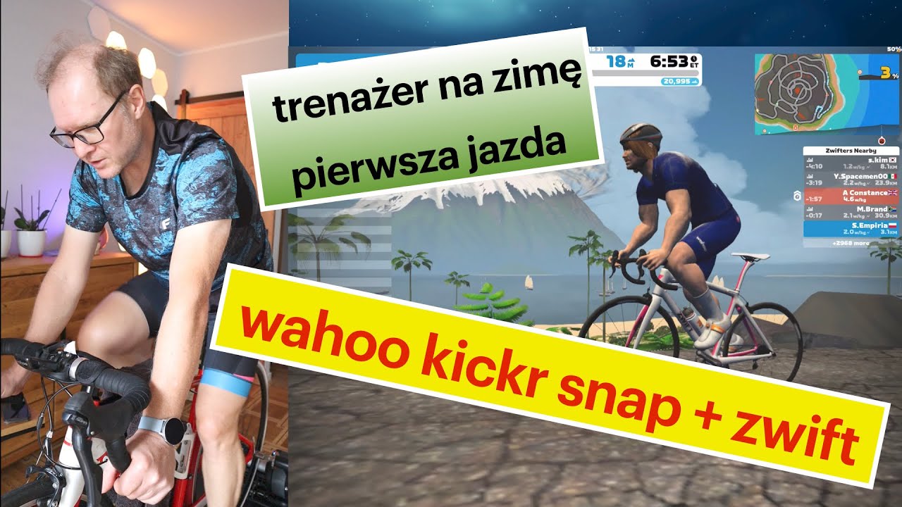 Treningi zimą - trenażer + zwift wahoo kickr snap