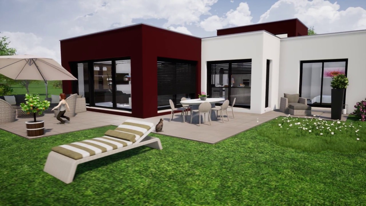 EUROMAISONS projet de construction d'une maison de plain-pied à toit plat  BISAP4
