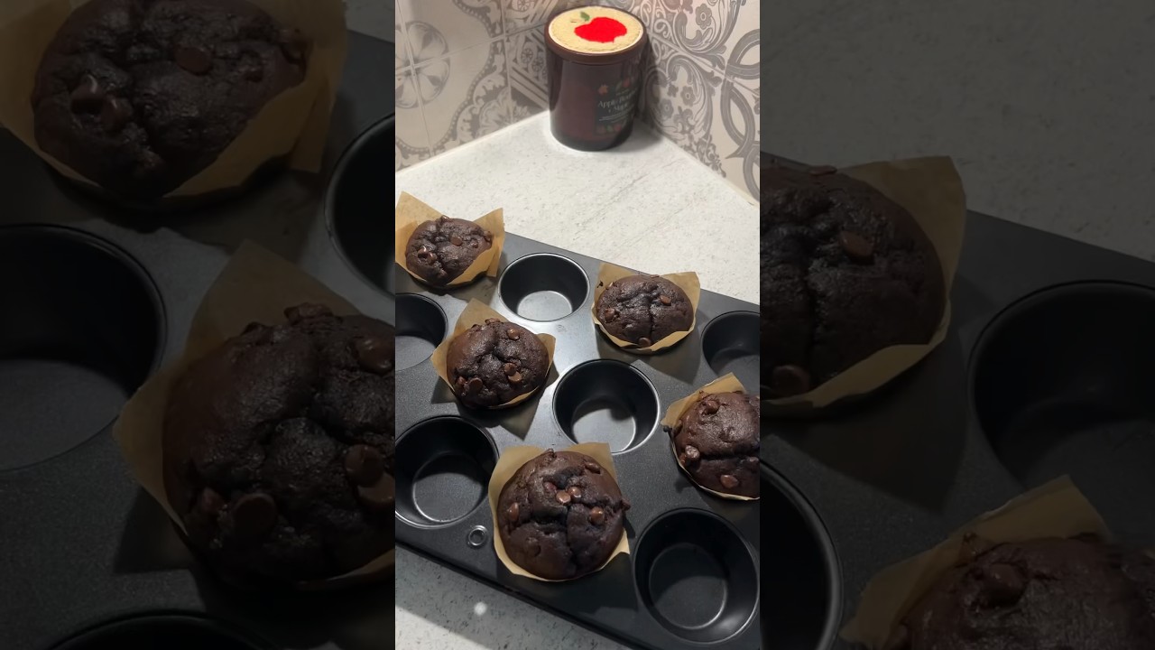 Chocolate banana muffins #muffins