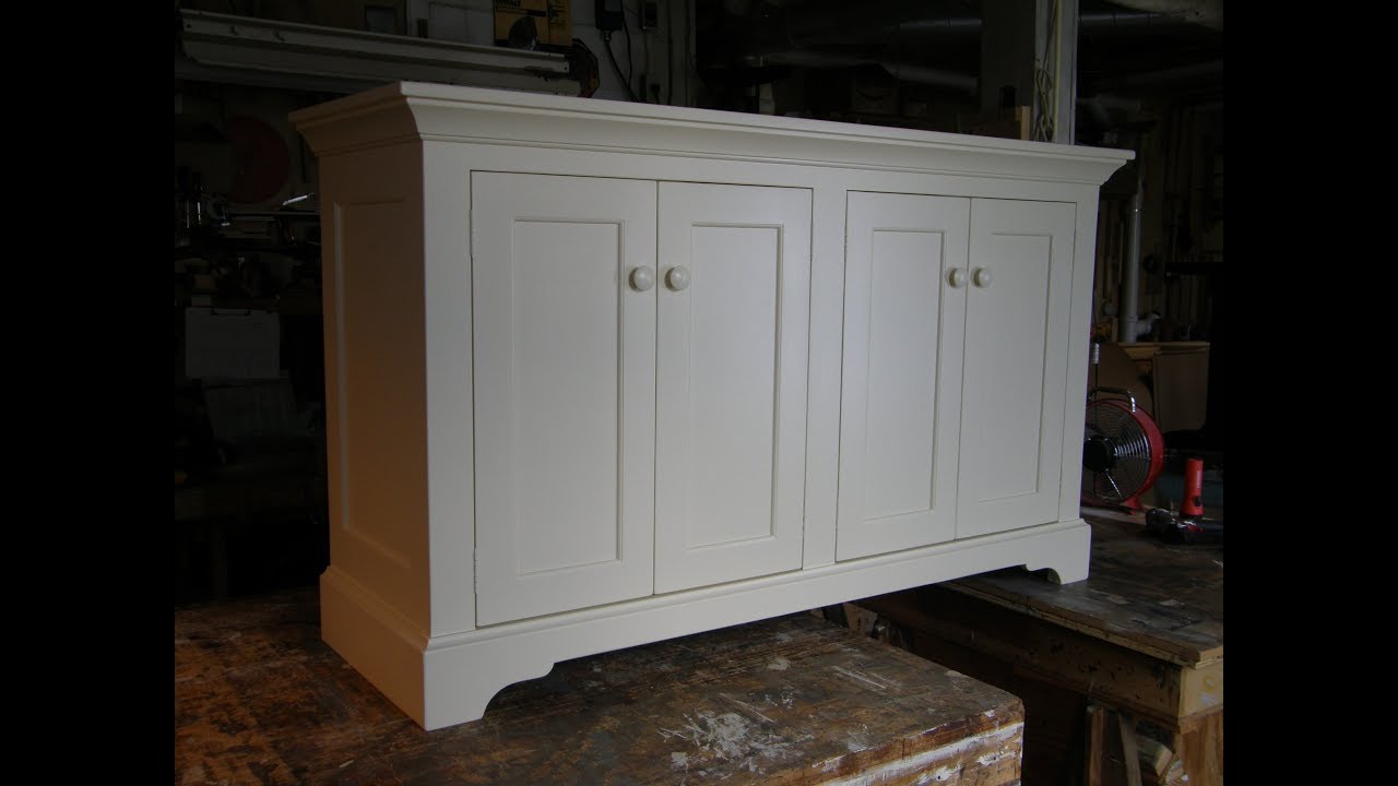 Sideboard Painted 4 Door Frame and Panel Custom Woodworking Expert Furniture Build