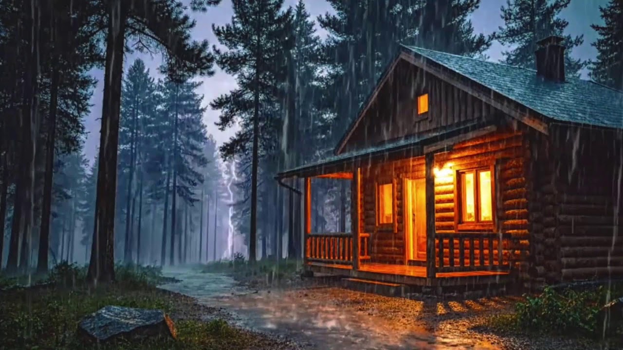 Rainy Night with Thunder | Peaceful Storm Sounds for Anxiety Relief | HEAVY RAIN | RAIN SOUNDS