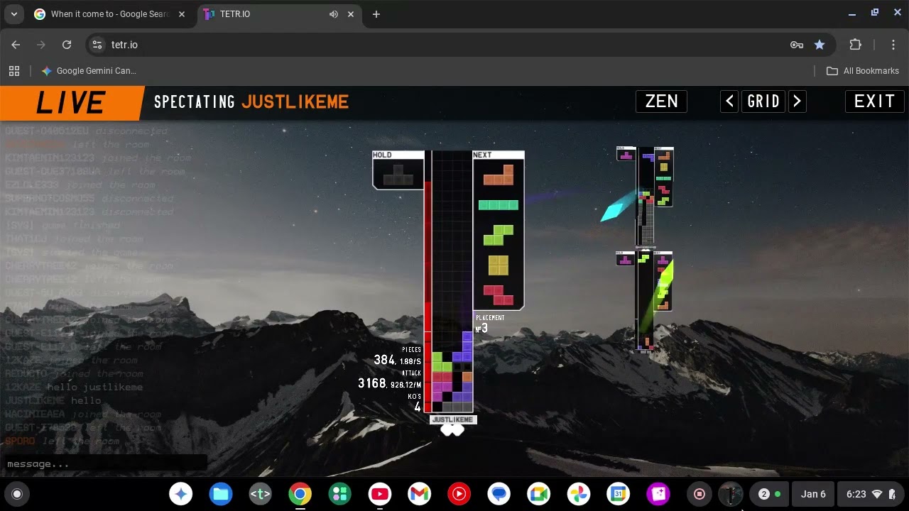 Tetr.io Многопользовательский режим: Бой вчетвером с участием JustLikeMe!