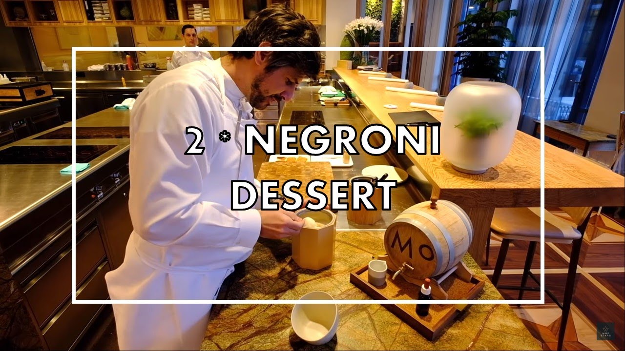 Barrel aged negroni & sorbet at 2 * Memories in Grand Resort Bad Ragaz Switzerland