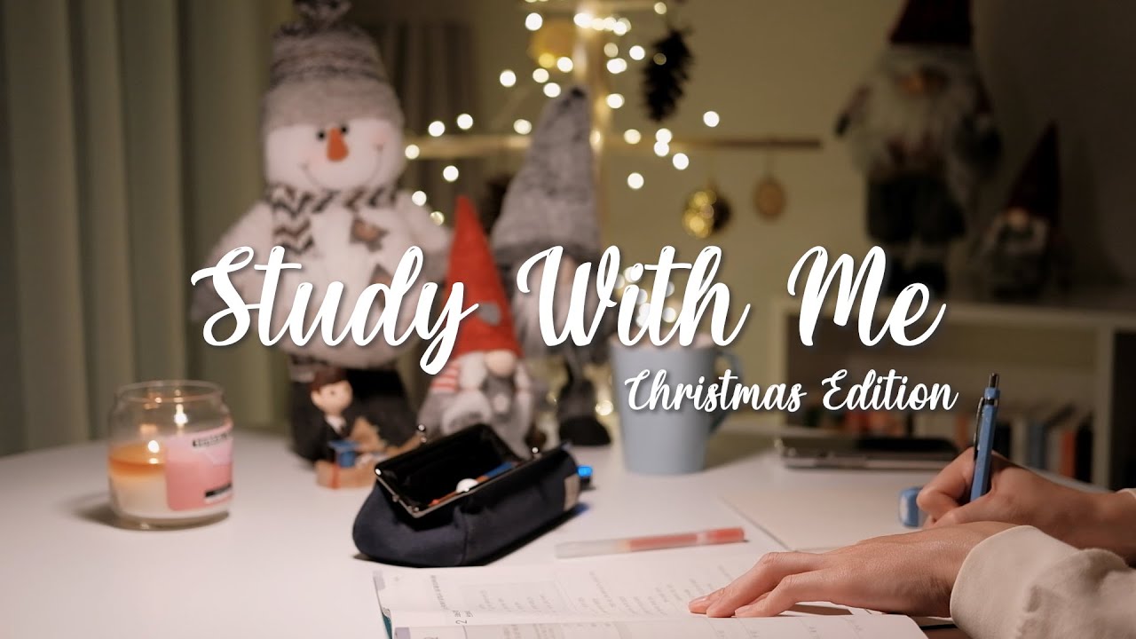 1-HOUR STUDY WITH ME | 🎅 Christmas Edition | 🎹 Calm Piano, No Break