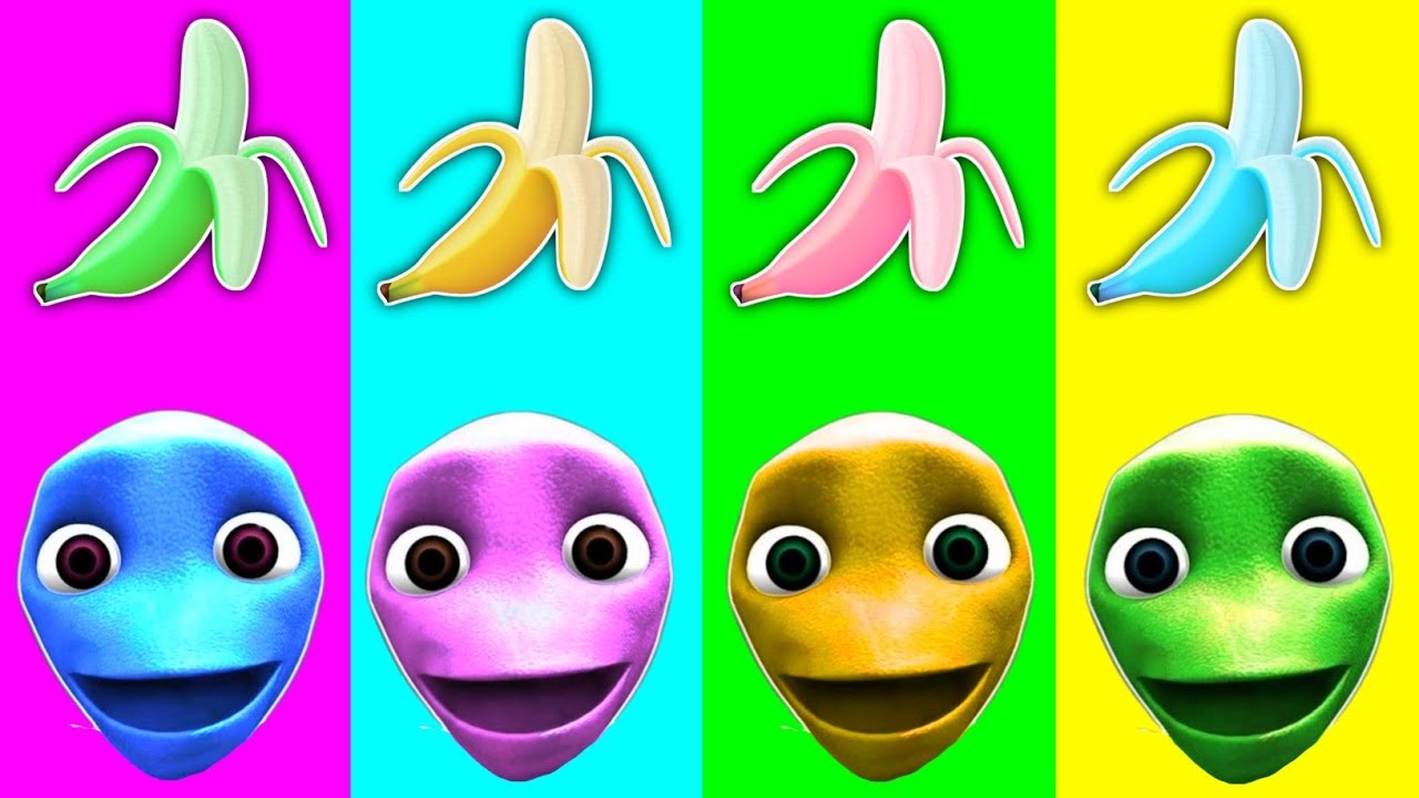 Banana 🍌 Alien Face Colour Matching - Blue Alien vs Purple Alien vs Yellow Alien vs Green Alien