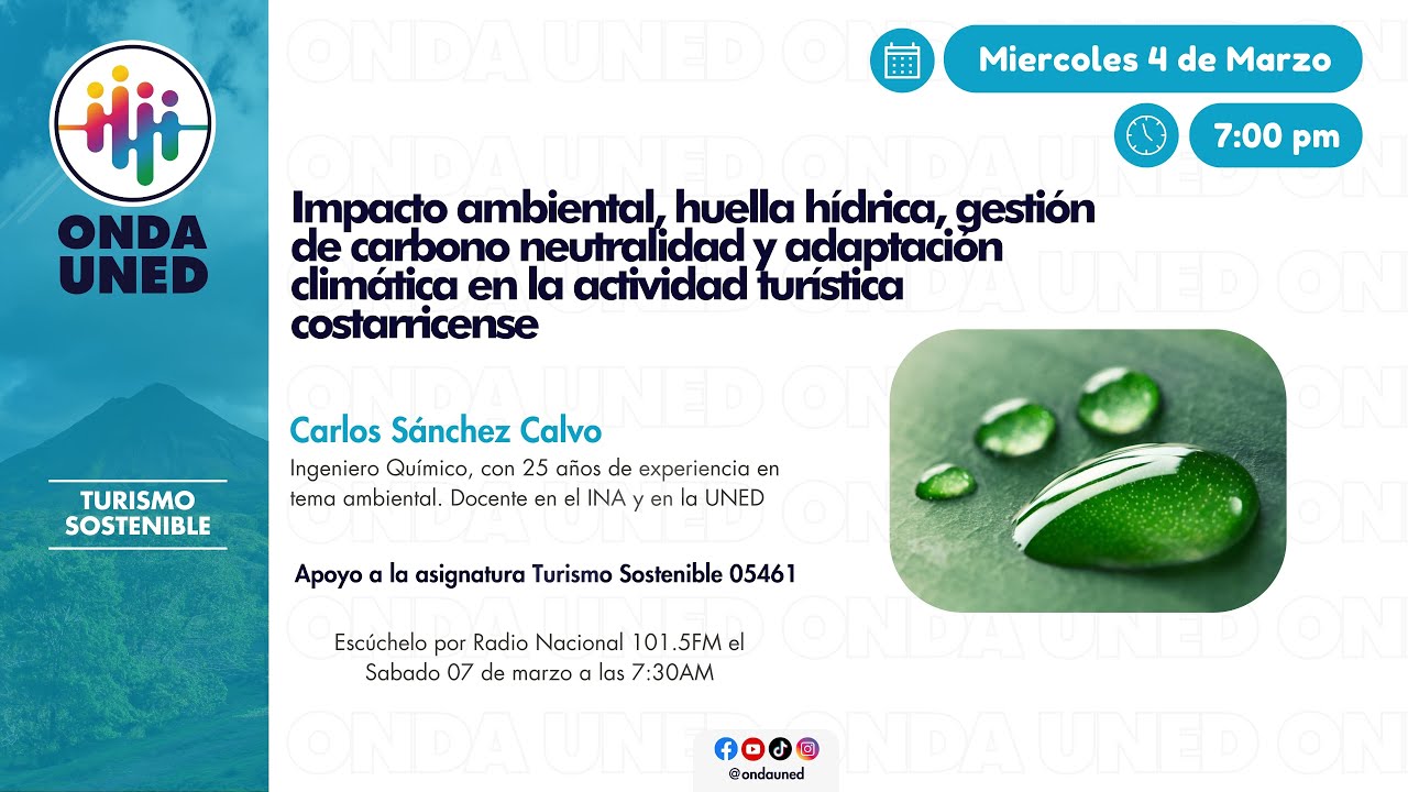 Impacto ambiental, huella hídrica, gestión de carbono neutralidad y adaptación climática en turismo