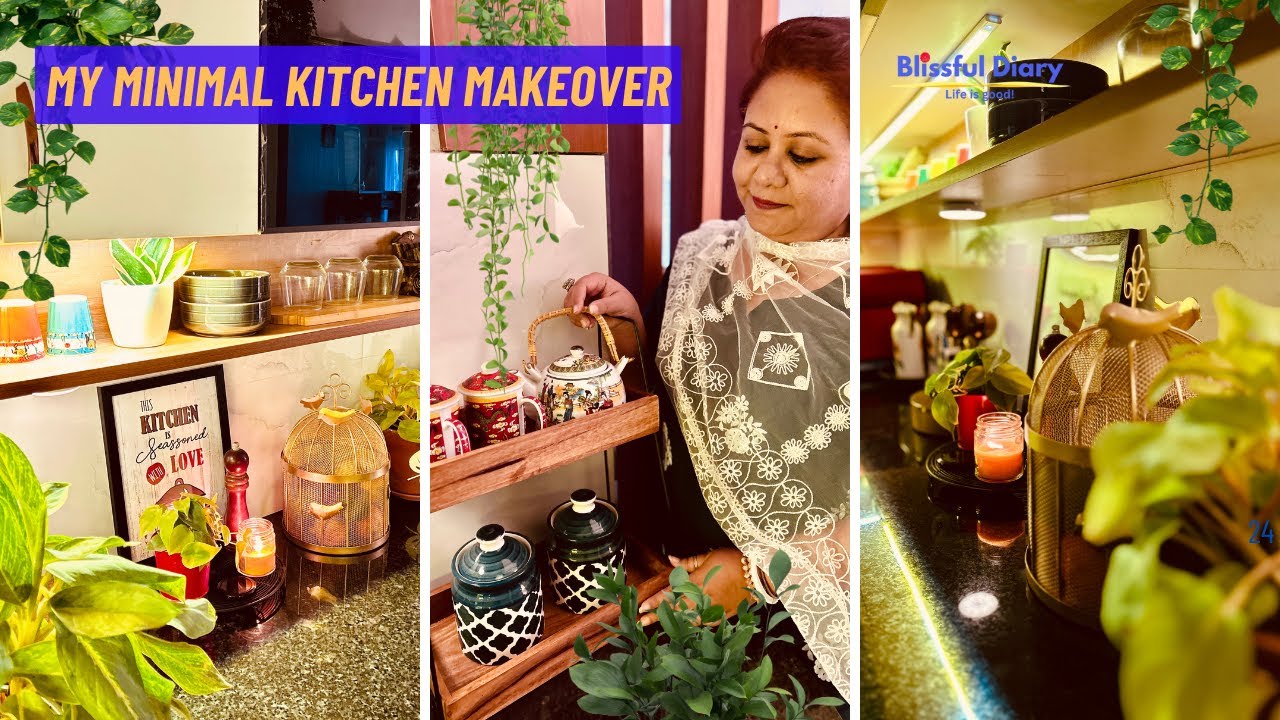 Stylish Kitchen Countertop Makeover | Aesthetic Decor with Plants | Clean, Calm & Functional Styling