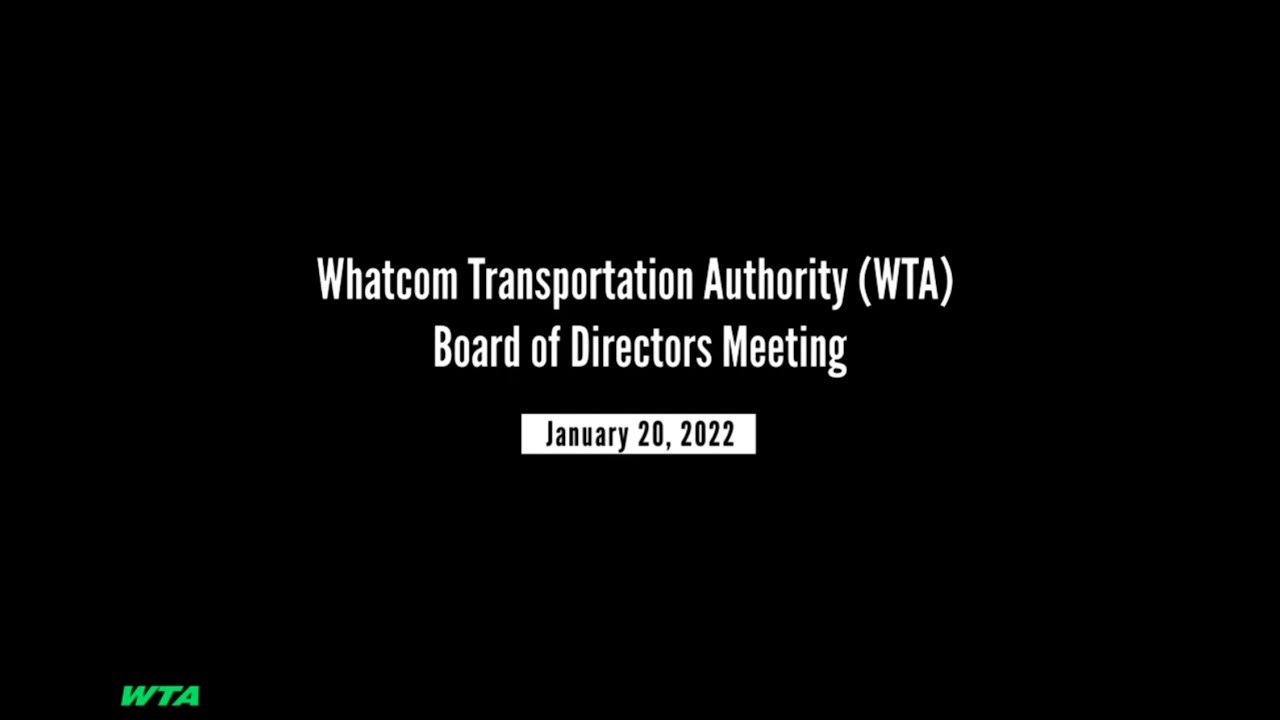 WTA Board of Directors Meeting - 1/20/22