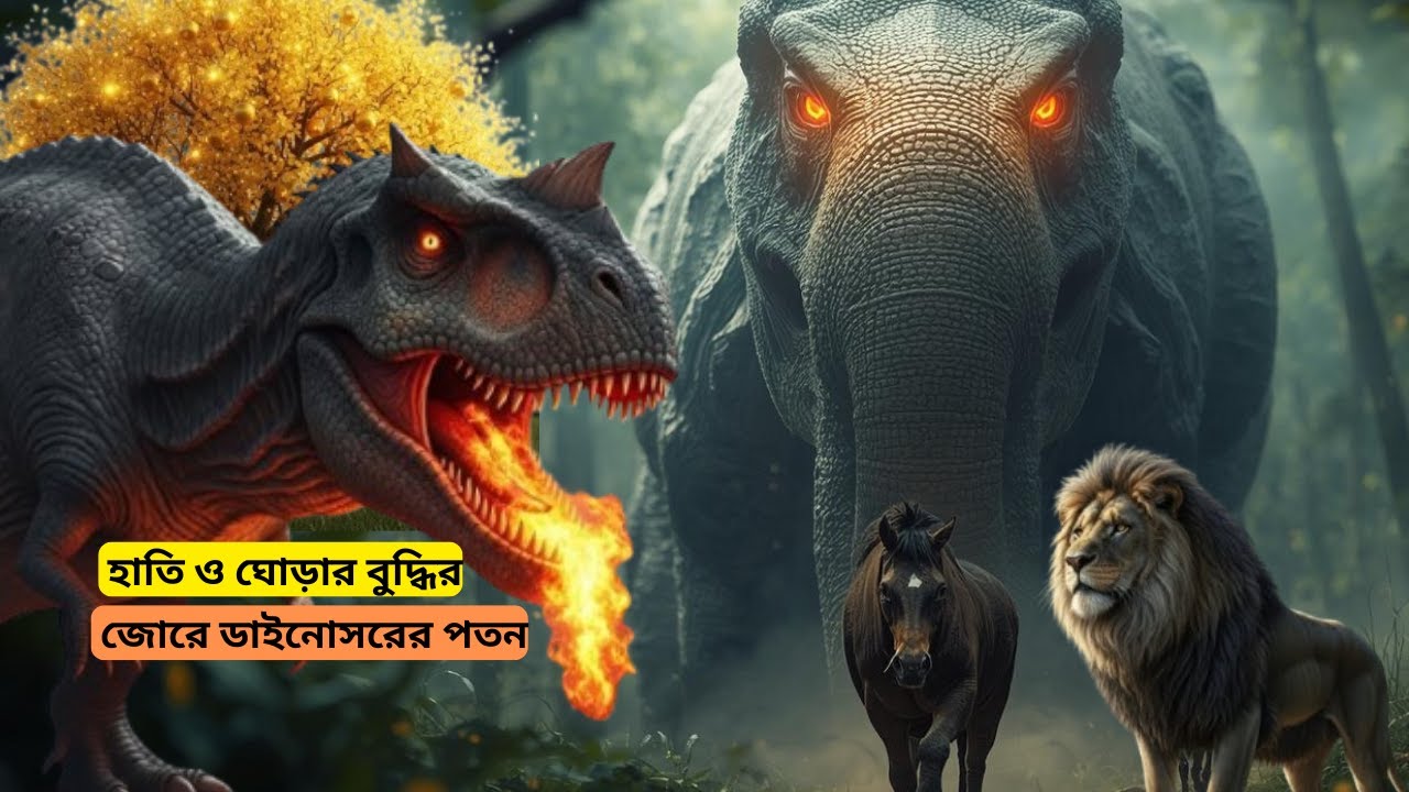 হাতি ও ঘোড়ার বুদ্ধির জোরে ডাইনোসরের পতন | সুন্দরবনের সেরা গল্প#animals #movie #avengers