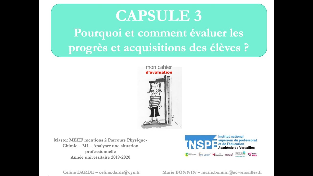 Pourquoi et comment évaluer les progrès et les acquis des élèves ? (Master M1 MEEF)