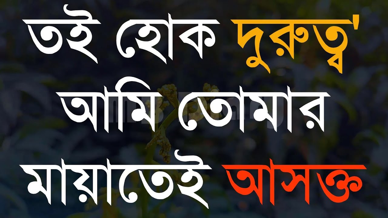 যতই হোক দুরুত্ব' আমি তোমার মায়াতেই আসক্ত -Life Changing Motivationa l Monishider Bani Kotha MB Diary