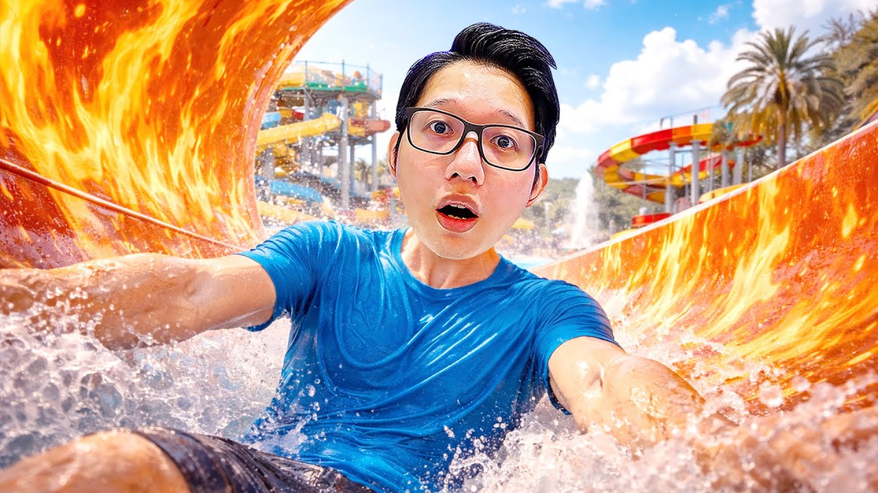 我在水上樂園蓋出了火焰滑水道！